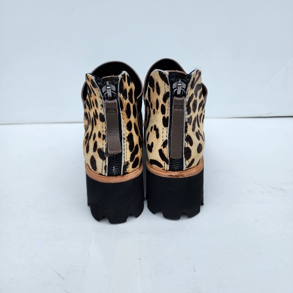 All Black Tread Platform Ankle Boots Brown Motif Size Eur 36.5 (US 6) - Picture 6 of 9